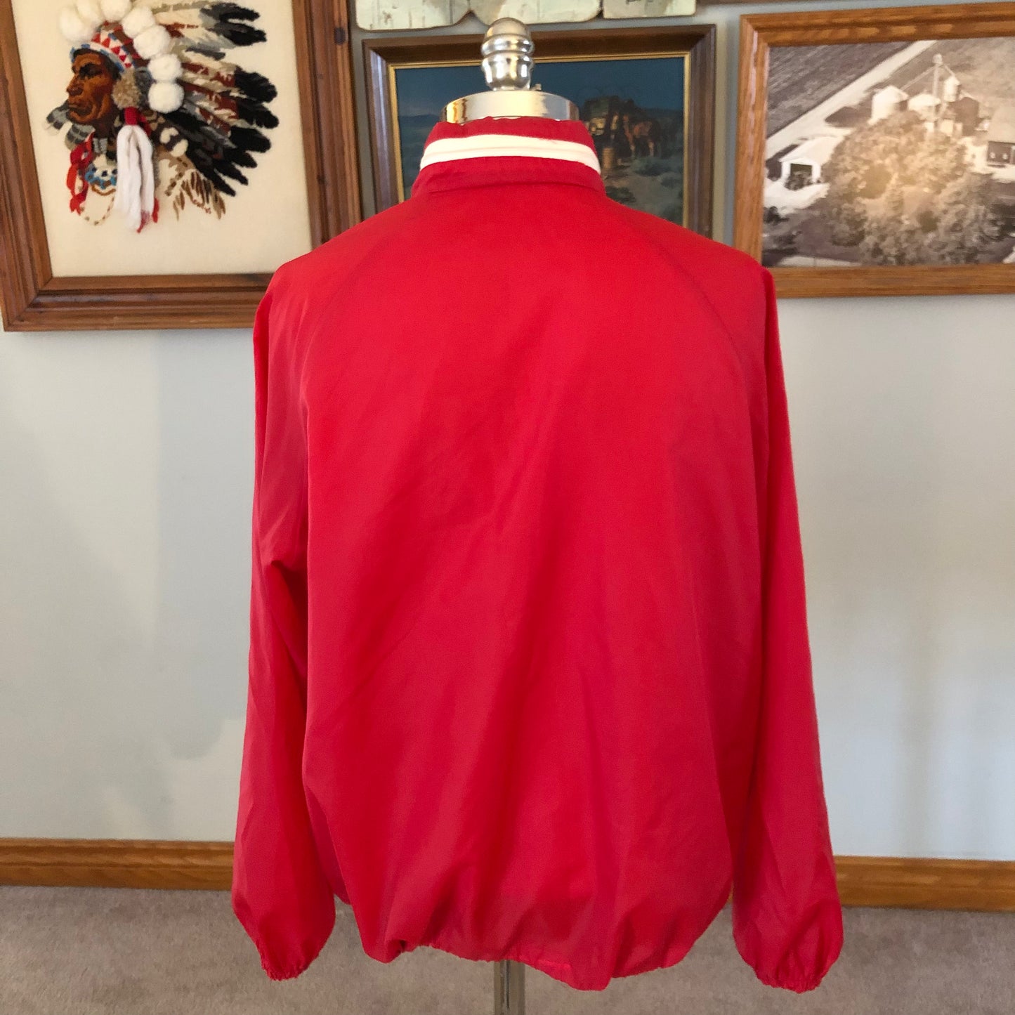 Vintage Nylon Windbreaker Jacket with Racing Stripes with LUV Truck Patch