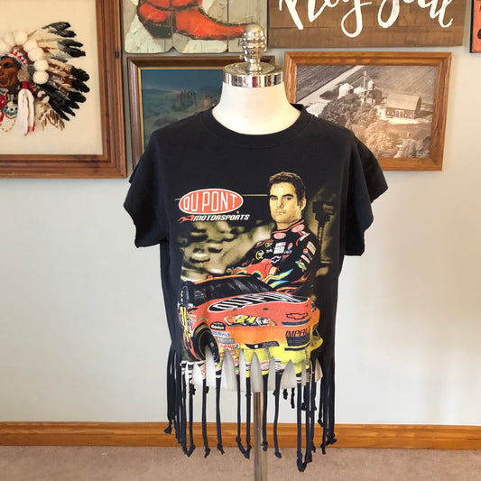 Cropped and Fringed Jeff Gordon #24 T-Shirt