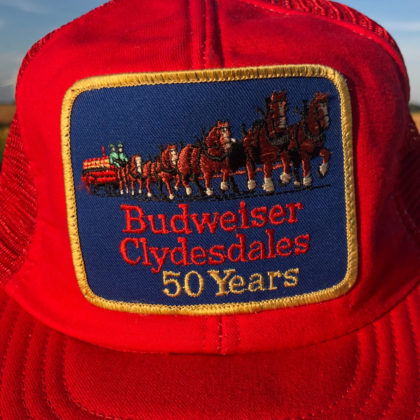 80’s Vintage Budweiser Clydesdales 50 Years Snapback Hat with Patch | Made in USA
