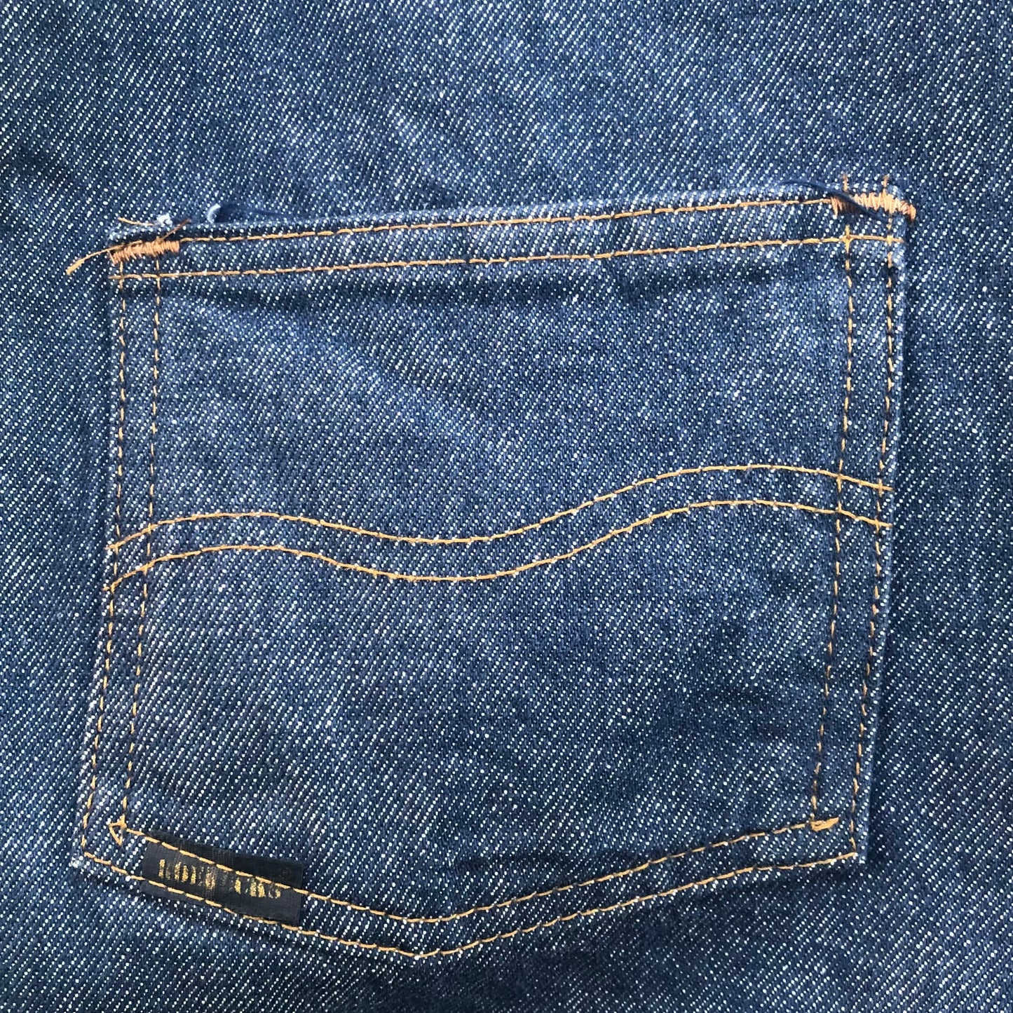 Vintage Western Men’s Sears Roebucks Denim Vest with Sherpa Lining and Pere Marquette Patch