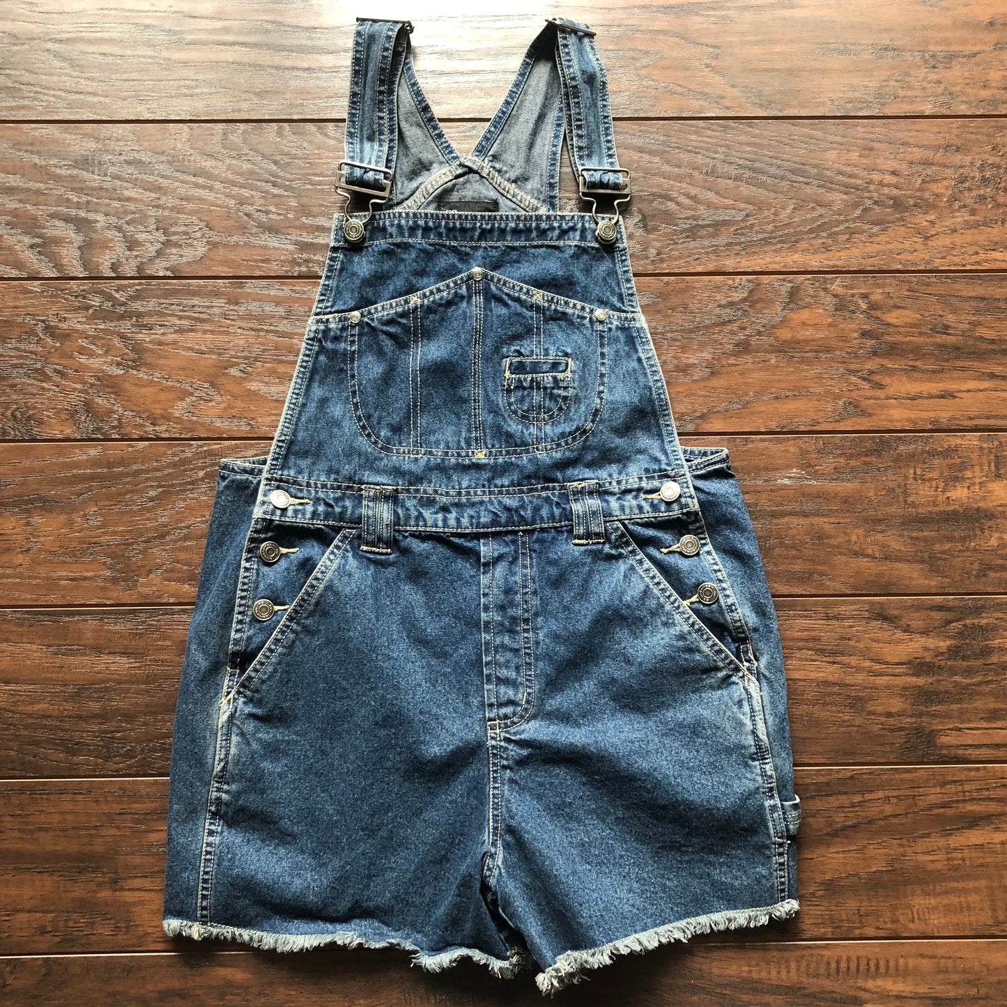 90’s Vintage Western Juniors No Boundaries Denim Short Bib Overalls