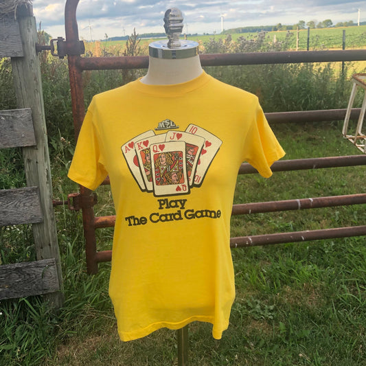 80’s Vintage Michigan State Lottery Play The Card Game T-Shirt