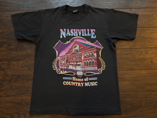 Vintage 80s 90s Nashville Home of Country Music T-Shirt | Screen Stars Best | Single Stitch | Made USA | Large
