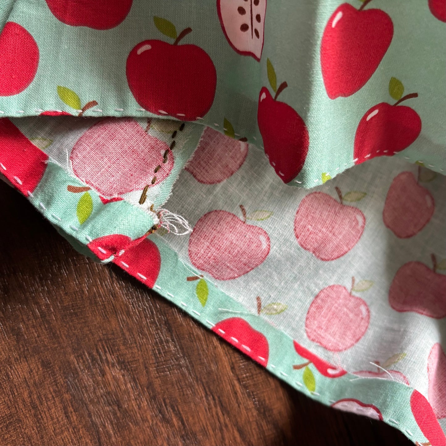 Handmade Apple Print Skirt | Teacher Core Midi Skirt | Novelty Print XS/S