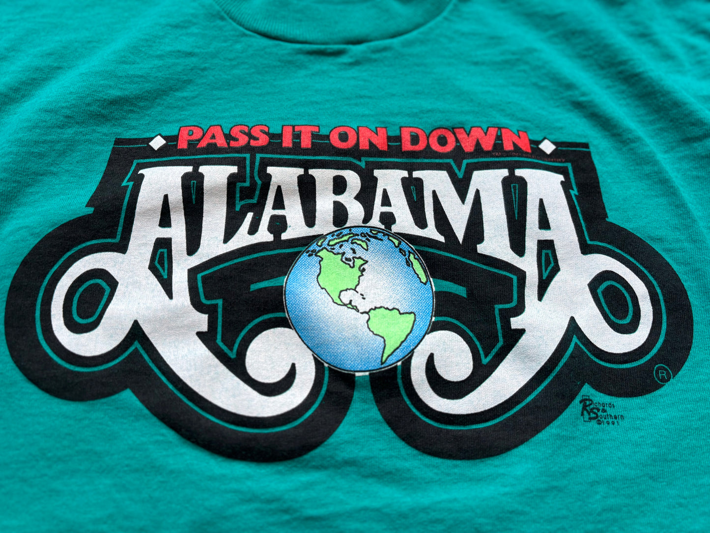 1991 Vintage Western Alabama “Pass It On Down” Tour Country Concert T-Shirt | Made in USA
