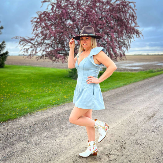 Sweetheart of the Rodeo Denim Romper