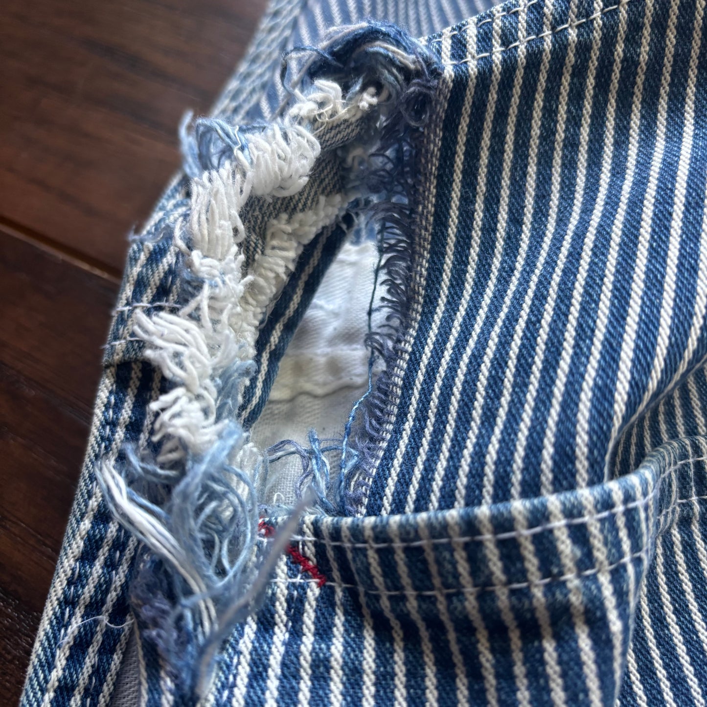 Vintage Dickies Hickory Stripe Railroad Bib Overalls 42x30 Distressed Workwear Denim Carpenter Overalls Heritage Americana