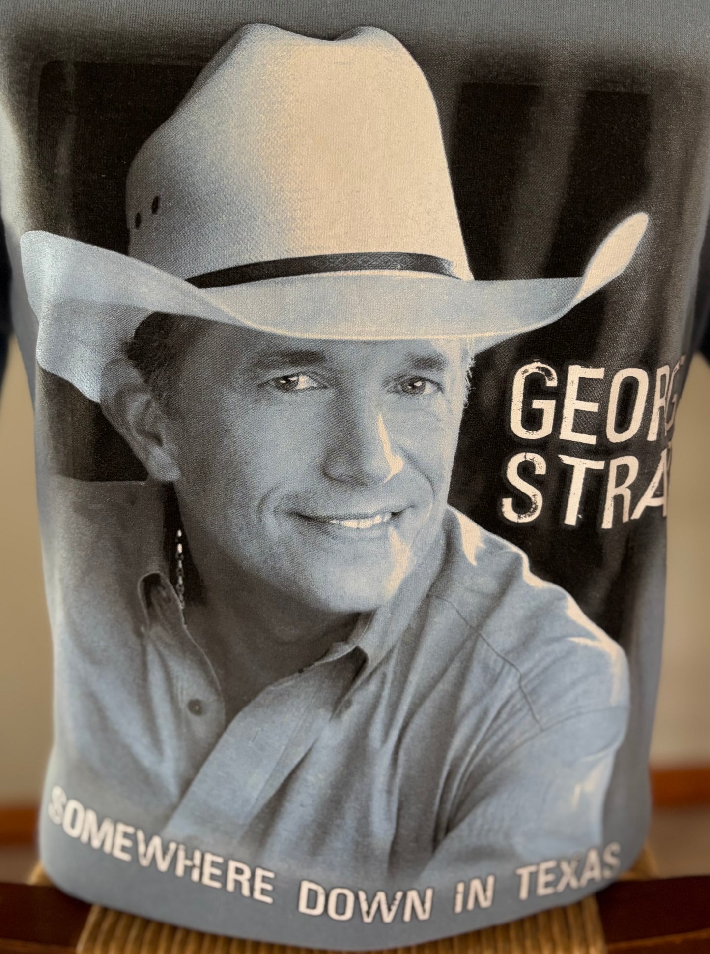 2006 George Strait Somewhere Down in Texas Tour Tee Vintage Country Concert Shirt Blue Graphic Large