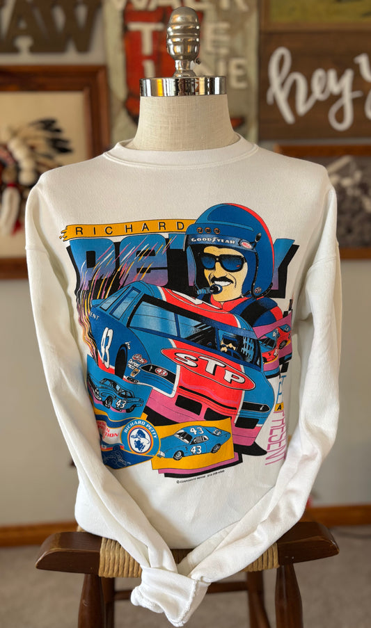 Vintage 1992 Richard Petty Sweatshirt | NASCAR STP #43 Fan Appreciation Tour | 90s Racing Graphic Crewneck