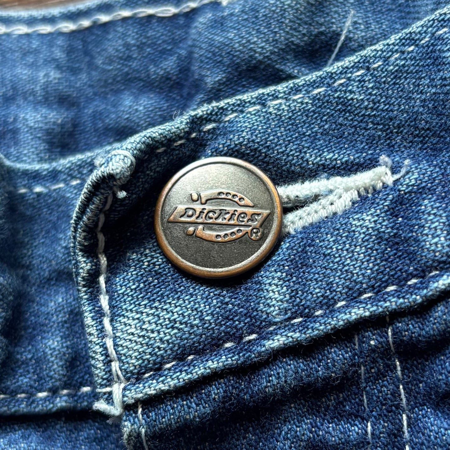 Vintage Dickies Carpenter Jeans 30x30.5 Blue Denim Workwear Utility Pants Y2K Hammer Loop Distressed Faded Men’s