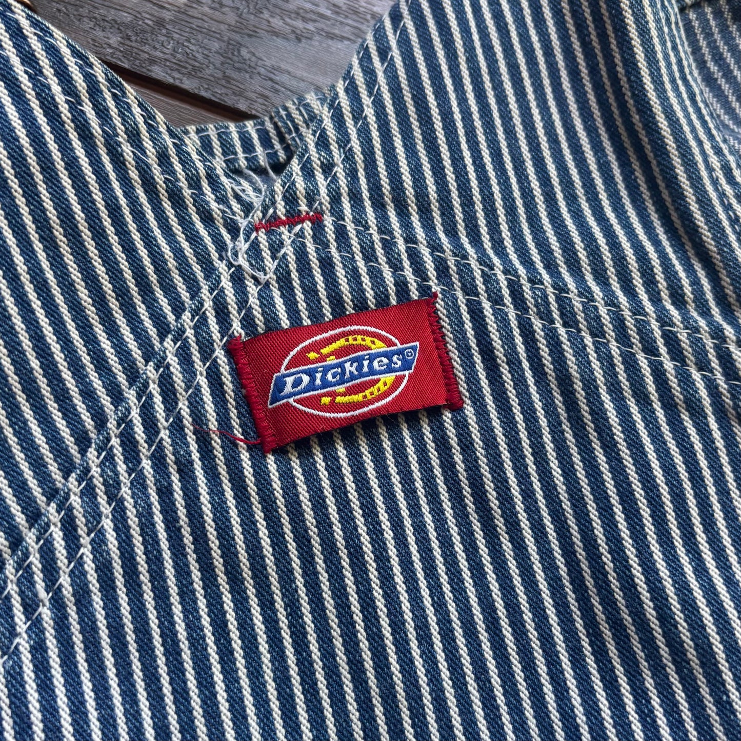Vintage Dickies Hickory Stripe Railroad Bib Overalls 42x30 Distressed Workwear Denim Carpenter Overalls Heritage Americana