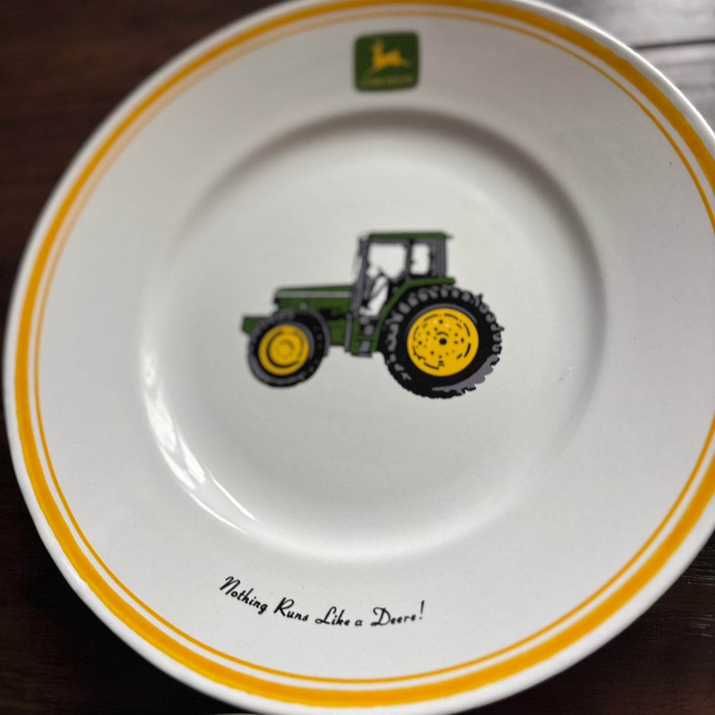 Vintage John Deere Dish Set 11 Pc Gibson Housewares Tractor Plates Bowls Farmhouse Kitchen Collectible Dinnerware