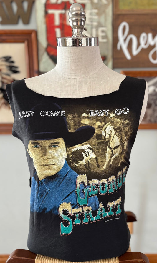 Vintage 1994 George Strait “Easy Come Easy Go” Distressed Country Concert Tank Top