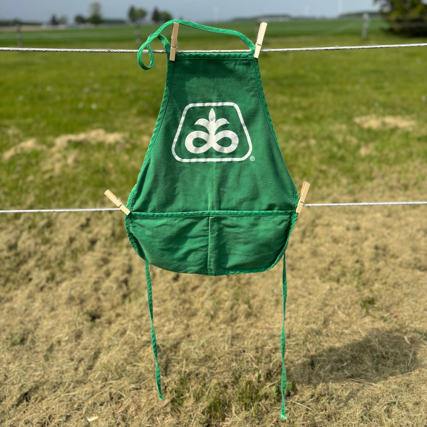 Vintage Pioneer Seed Apron 1980s Green Farm Advertising Apron USA Agricultural Workwear Farmer Garden Utility Apron Midwest