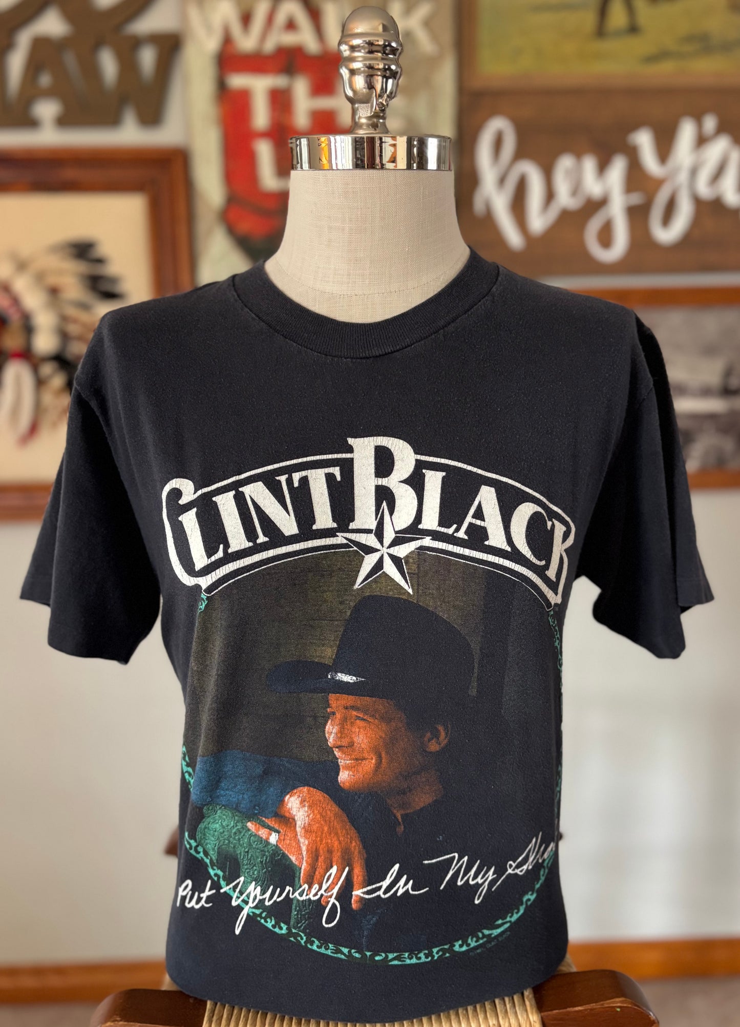 Vintage 1990 Clint Black “Put Yourself in My Shoes” Country Concert T-Shirt USA Made Medium