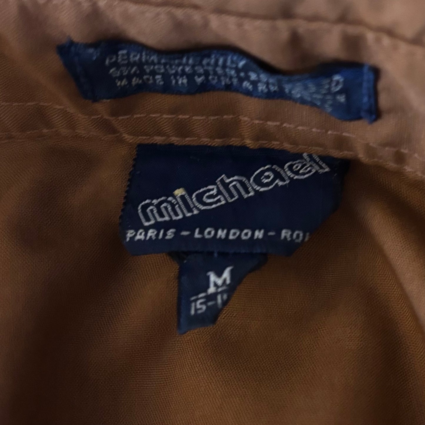 Vintage 1970s Western Pearl Snap Shirt Brown Plaid Yoke Made in Korea Medium Retro Ranchwear