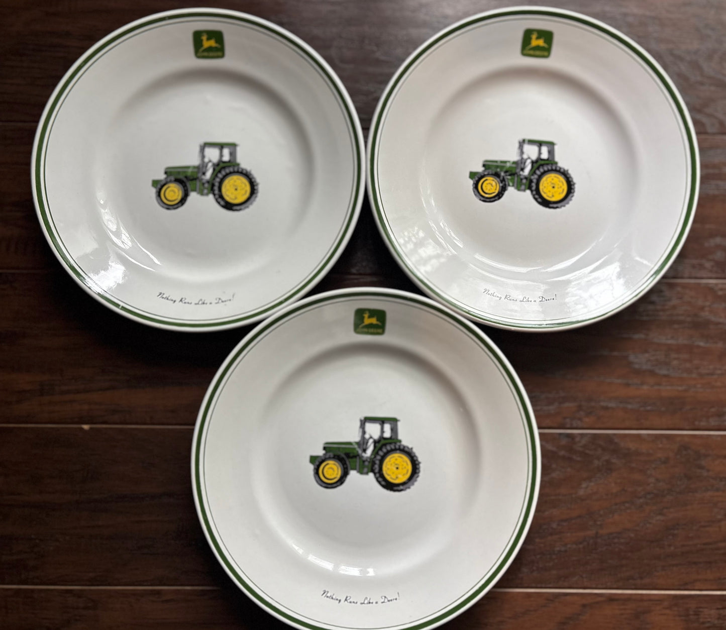 Vintage John Deere Dish Set 11 Pc Gibson Housewares Tractor Plates Bowls Farmhouse Kitchen Collectible Dinnerware