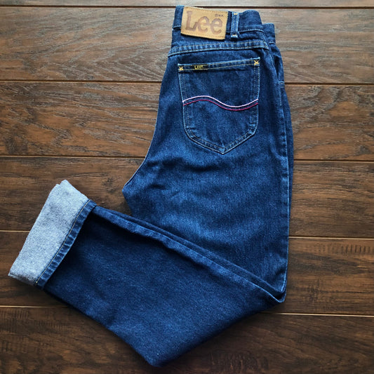 Vintage Western Women’s High Waisted Lee Jeans with Embroidered Back Pockets| Made in USA-Union Made