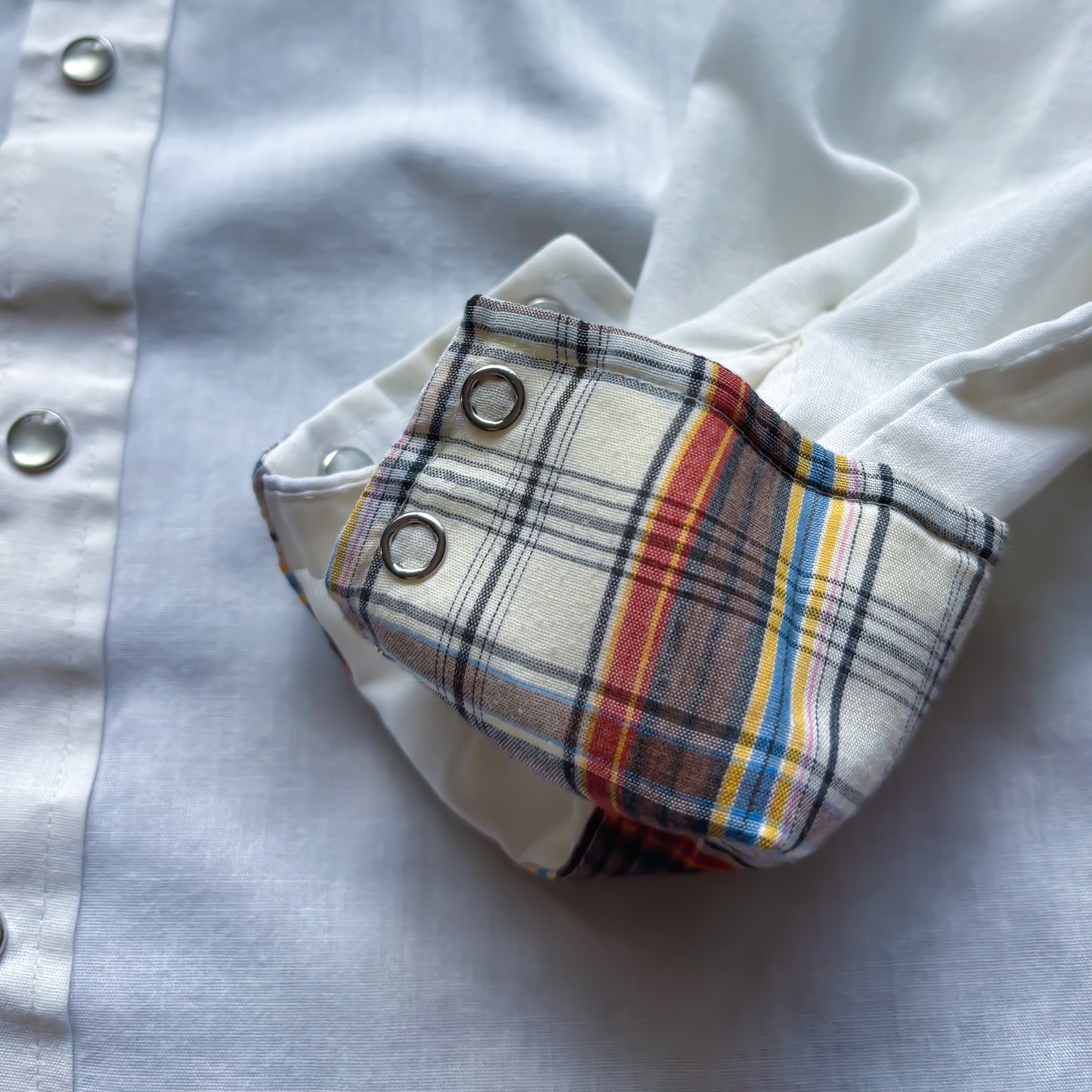 Vintage Western Men’s Royal Knight Shirt with Plaid Yokes and Smile Pockets | Made in USA