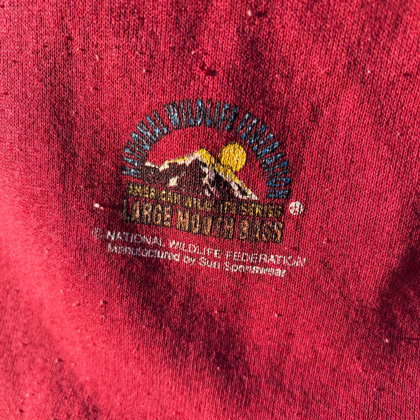 Vintage 90s National Wildlife Federation Large Mouth Bass Sweatshirt XXL USA Made Graphic Crewneck