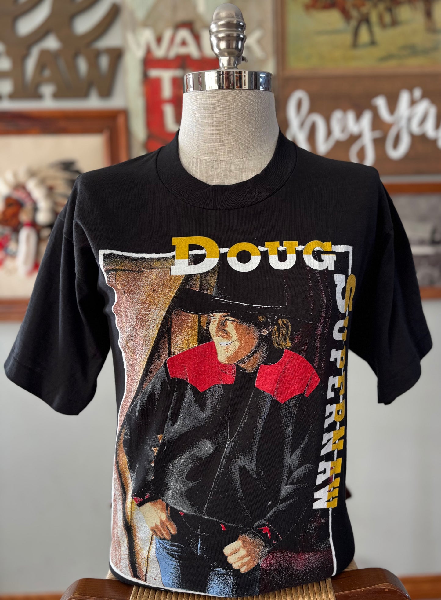 Vintage 1993 Doug Supernaw Country Concert T Shirt Deadstock | Made in USA | Graphic Shirt Front and Back Print | Large