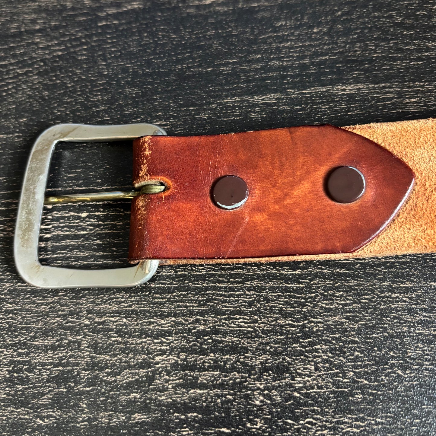 Vintage John Deere Leather Belt | Embossed Deer Logo Workwear Belt | 1980s Farm Ranch Western Americana Brown Leather Belt
