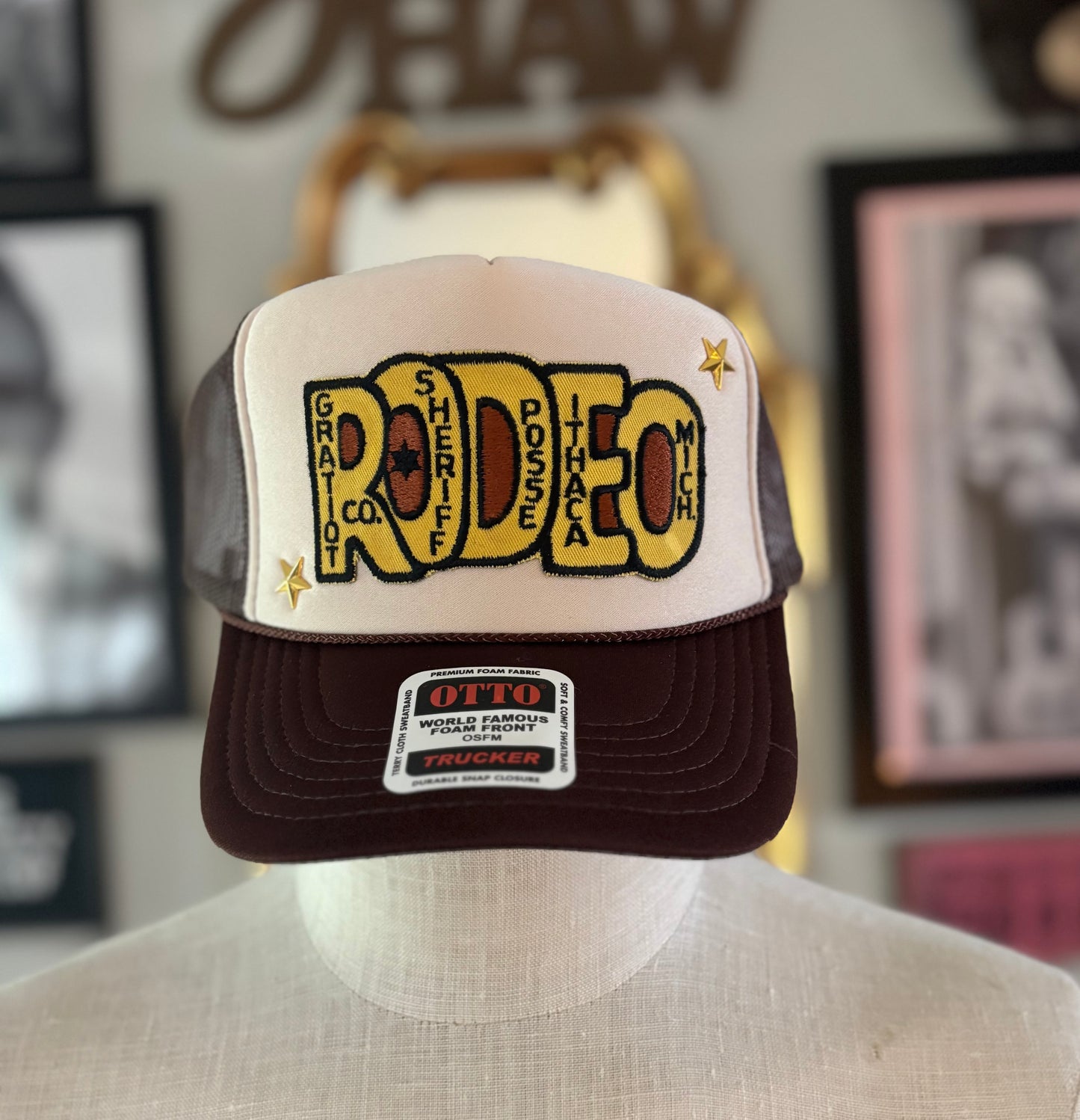 Vintage Gratiot County Sheriff Posse Ithaca Michigan Patch Trucker Hat Custom