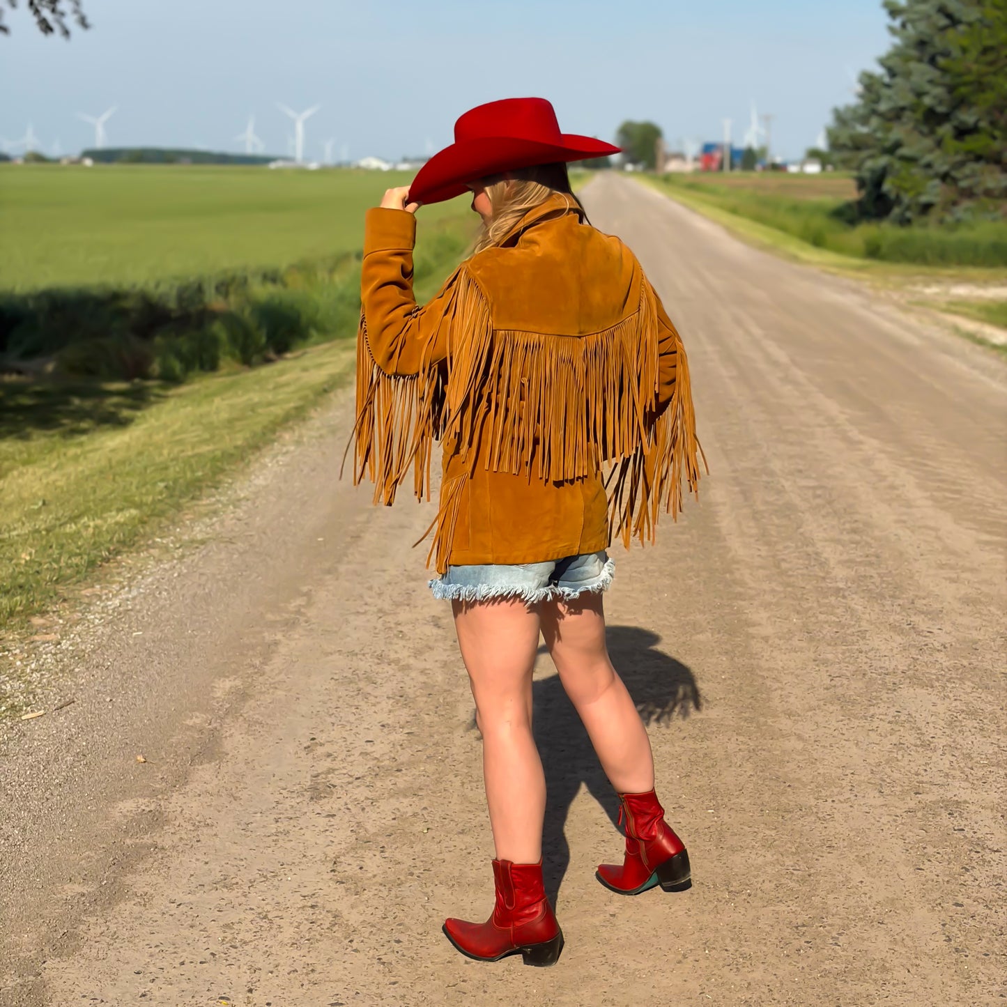 Vintage Schott NYC Western Fringe Suede Jacket USA Made Tobacco Brown Leather Coat Size 42 Cowboy Rodeo Boho Statement Piece