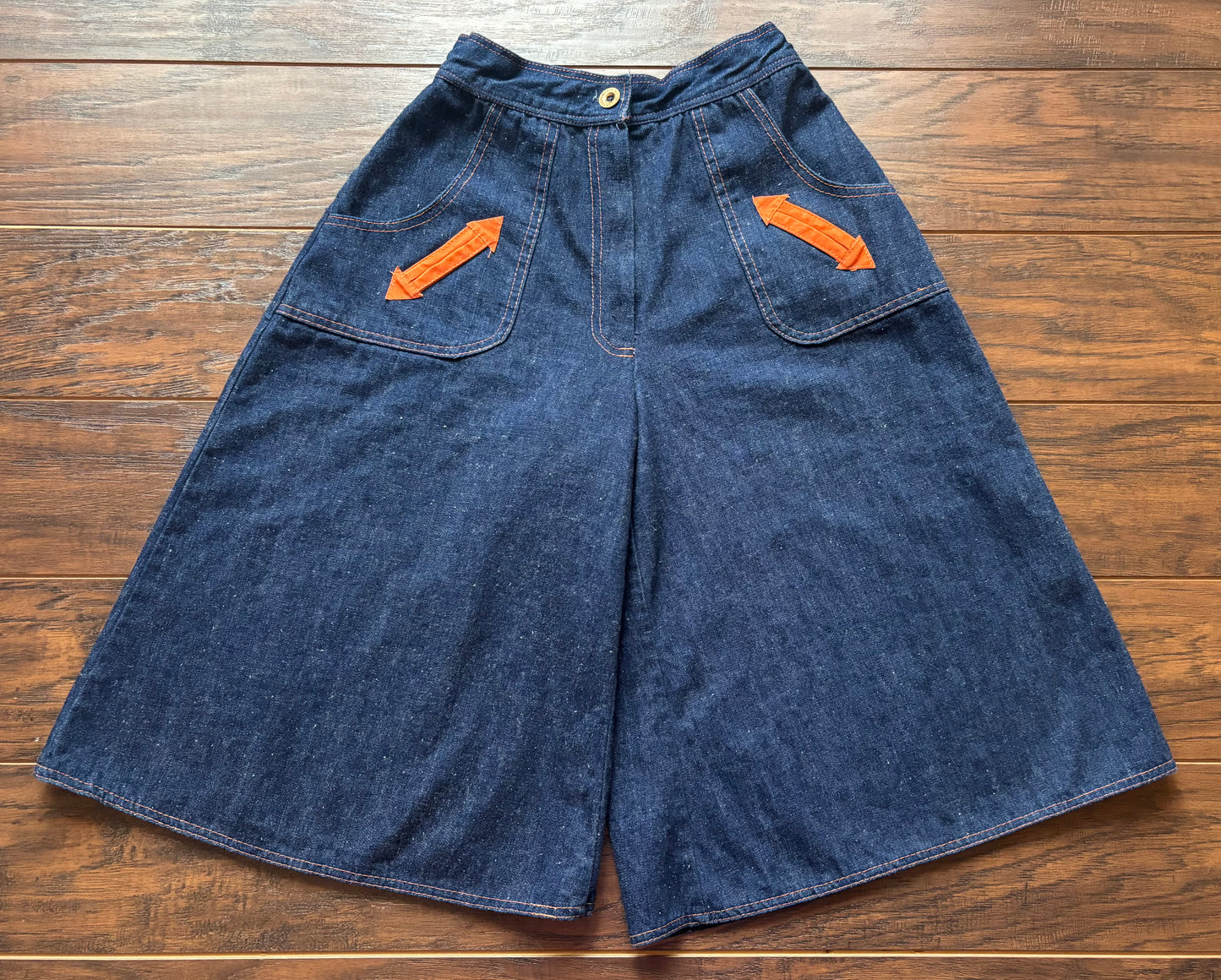 60’s Vintage Western Women’s Wide Leg Denim Gaucho Culotte Pants | Made In California