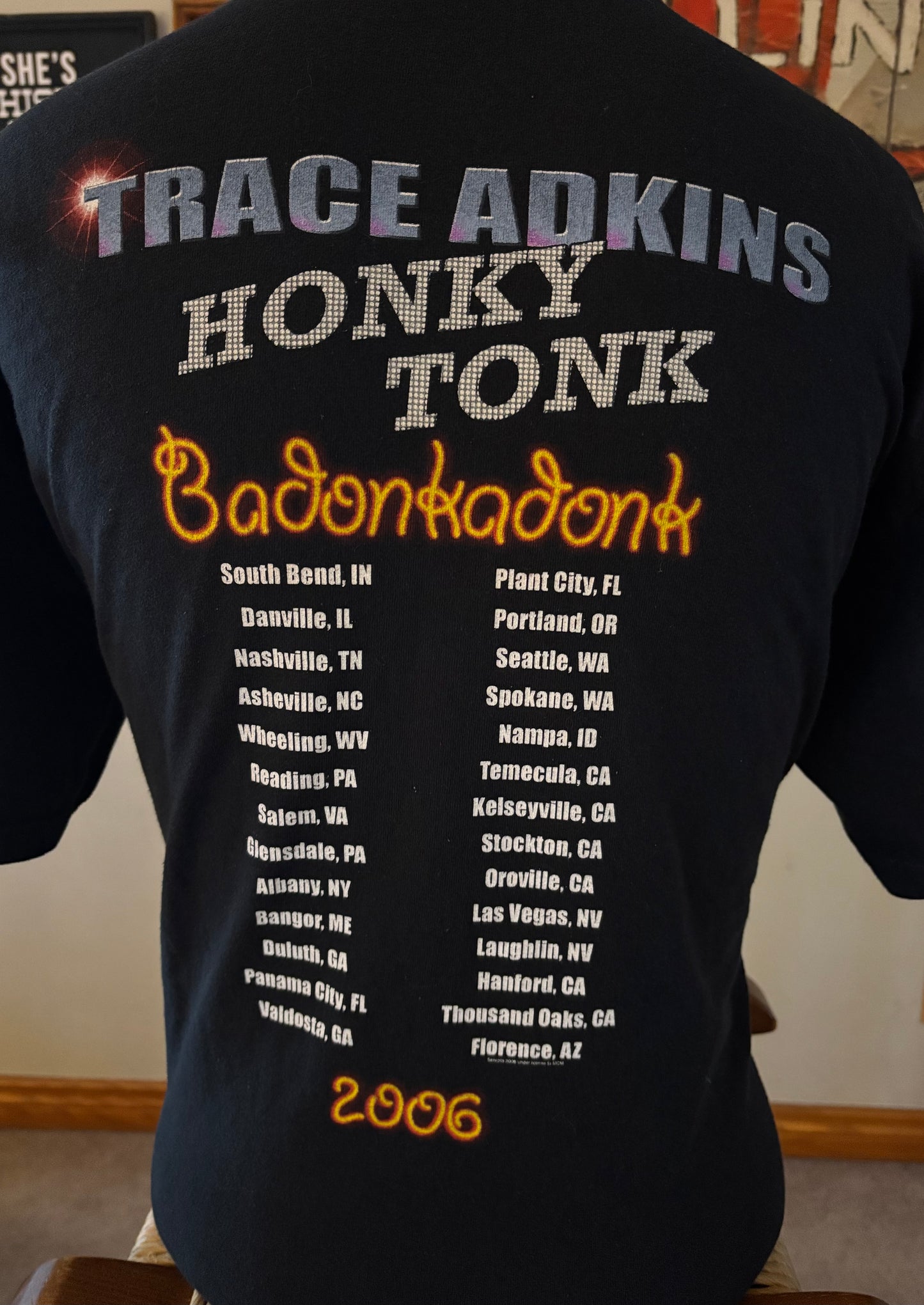 Vintage 2006 Trace Adkins Honky Tonk Badonkadonk Country Concert Tour T-Shirt
