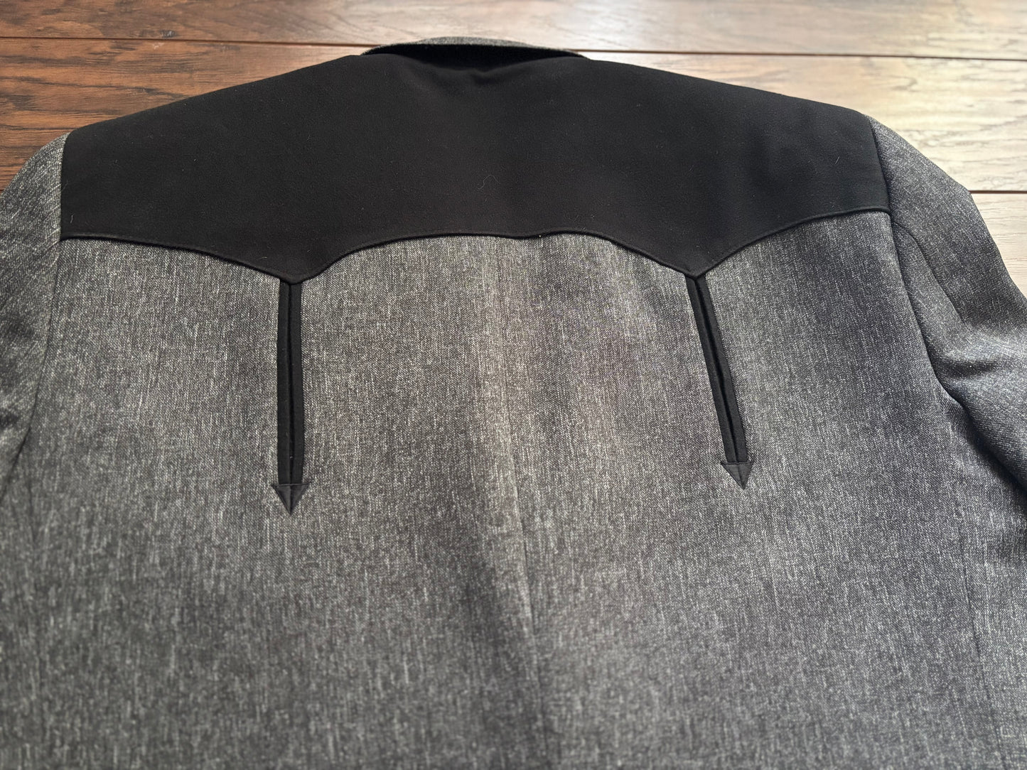 Vintage Western Men’s Circle S Blazer Sport Coat Gray & Black Yoke Jacket Men’s 48L