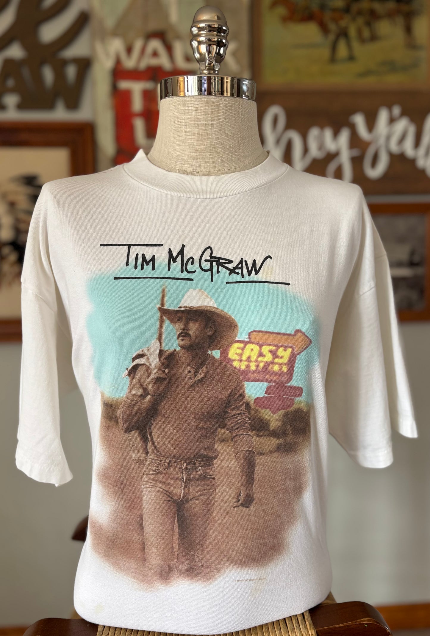 Vintage 1994 Tim McGraw T Shirt XL All Sport Made in USA Refried Dreams Easy Rest Diner
