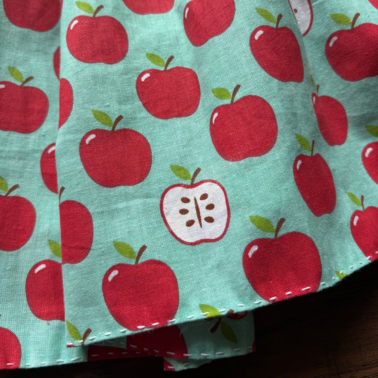 Handmade Apple Print Skirt | Teacher Core Midi Skirt | Novelty Print XS/S