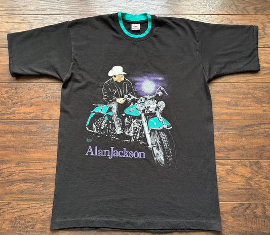 1992 Vintage Western Alan Jackson “A Lot About Livin’ And A Little ‘Bout Love” Country Concert T-Shirt | Made in USA