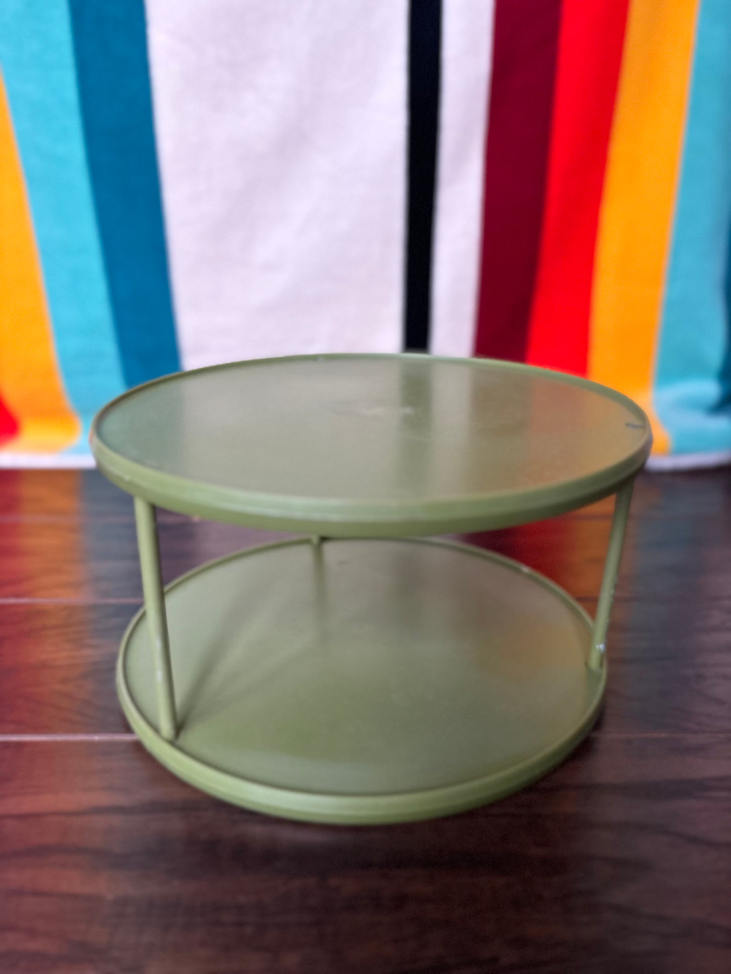 Vintage 1970s Rubbermaid Avocado Green Lazy Susan Canister Set | 5 Piece Revolving Kitchen Organizer | Retro MCM Storage Carousel