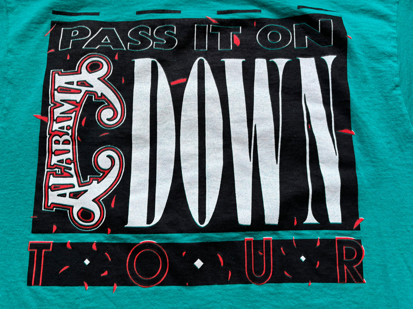 1991 Vintage Western Alabama “Pass It On Down” Tour Country Concert T-Shirt | Made in USA