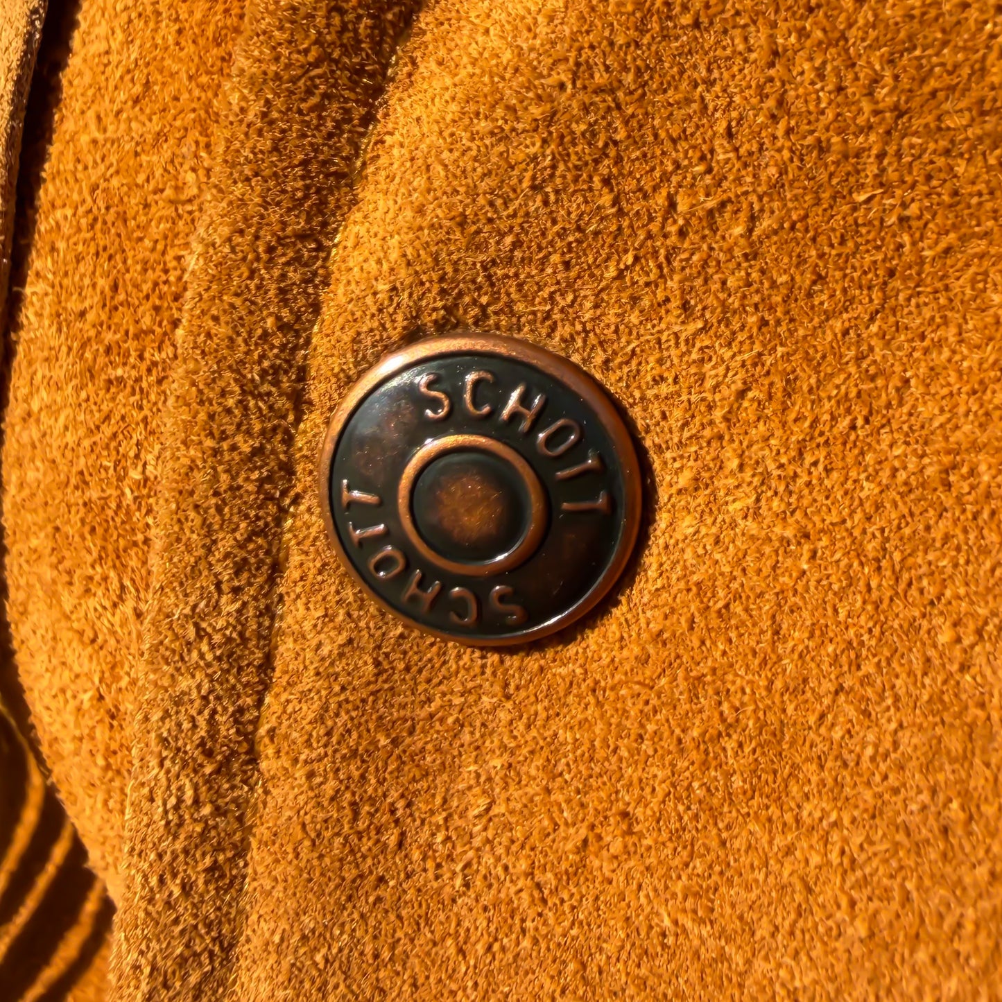Vintage Schott NYC Western Fringe Suede Jacket USA Made Tobacco Brown Leather Coat Size 42 Cowboy Rodeo Boho Statement Piece