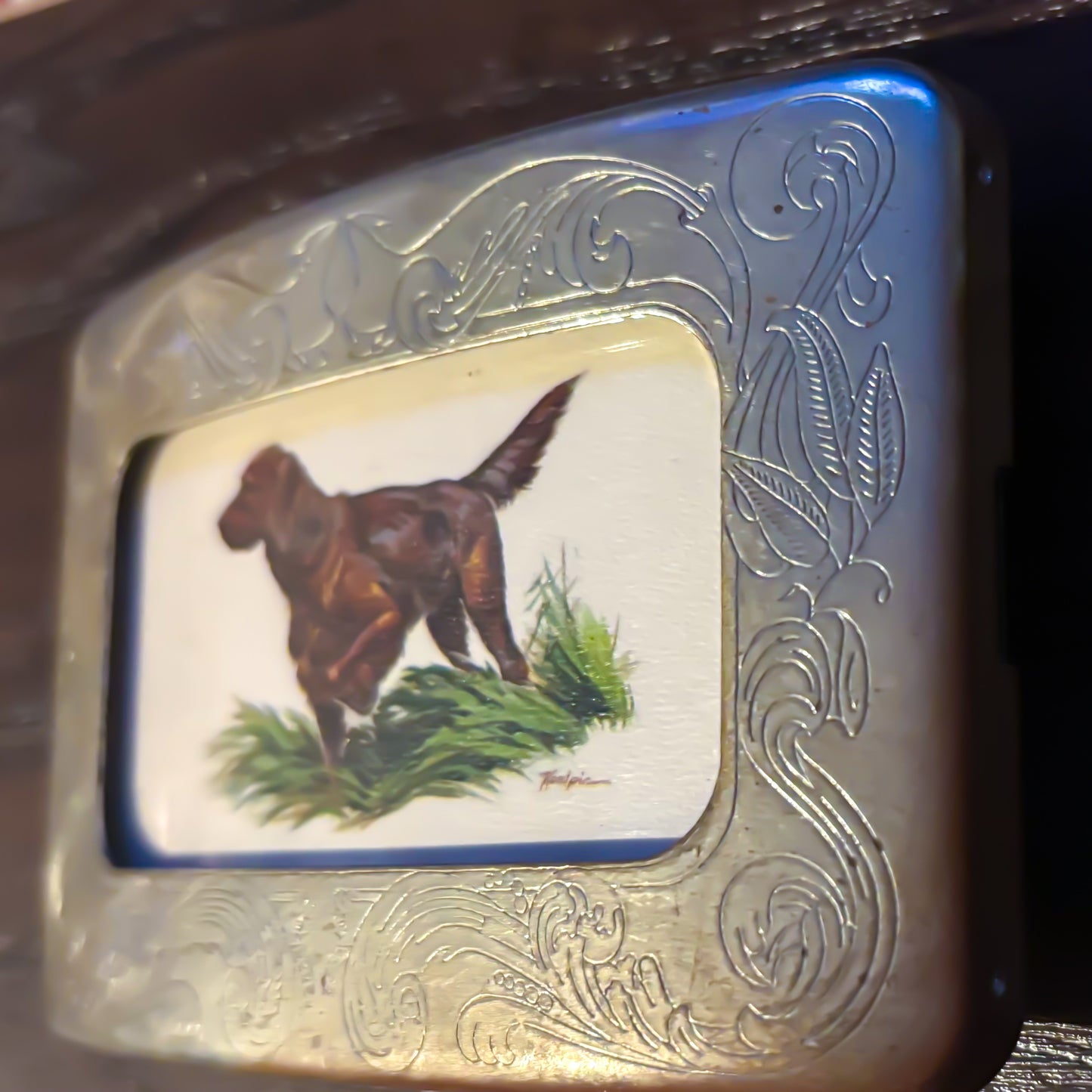 Vintage Buddy’s Belt Buckle Stainless Steel Irish Setter Bird Dog Milwaukee Wisconsin