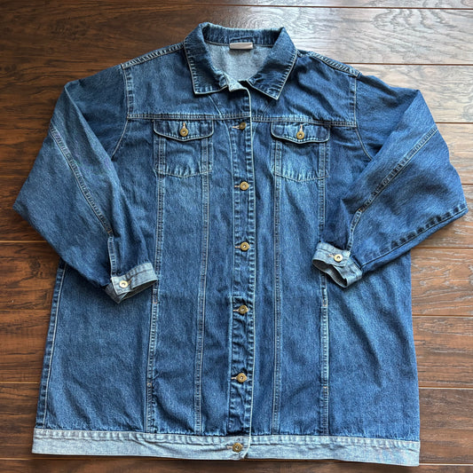 Vintage 2000s Women’s Oversized Ulla Popken Blue Jean Trucker Jacket