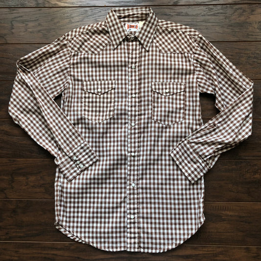 Vintage Western Men’s BAR-F Gingham Snap Buttons Shirt