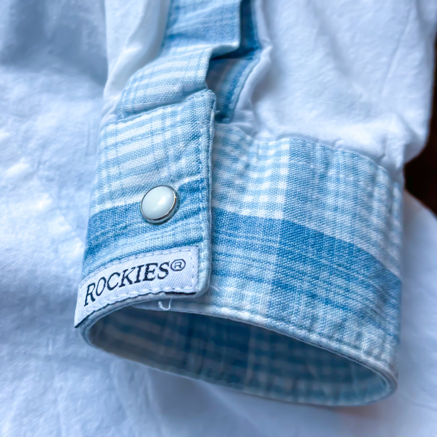 Vintage Western Women’s Rockies Shirt with Plaid Trim and Snap Buttons | Made in USA