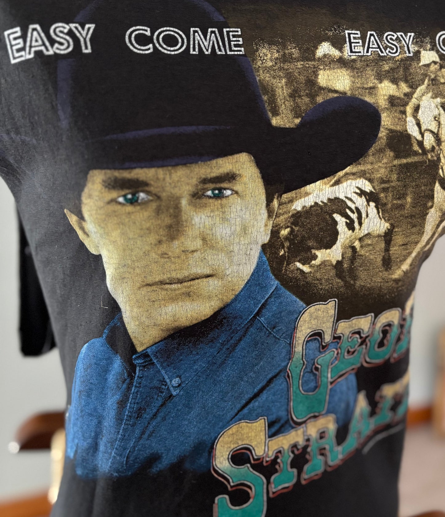 Vintage 1994 George Strait “Easy Come Easy Go” Distressed Country Concert Tank Top