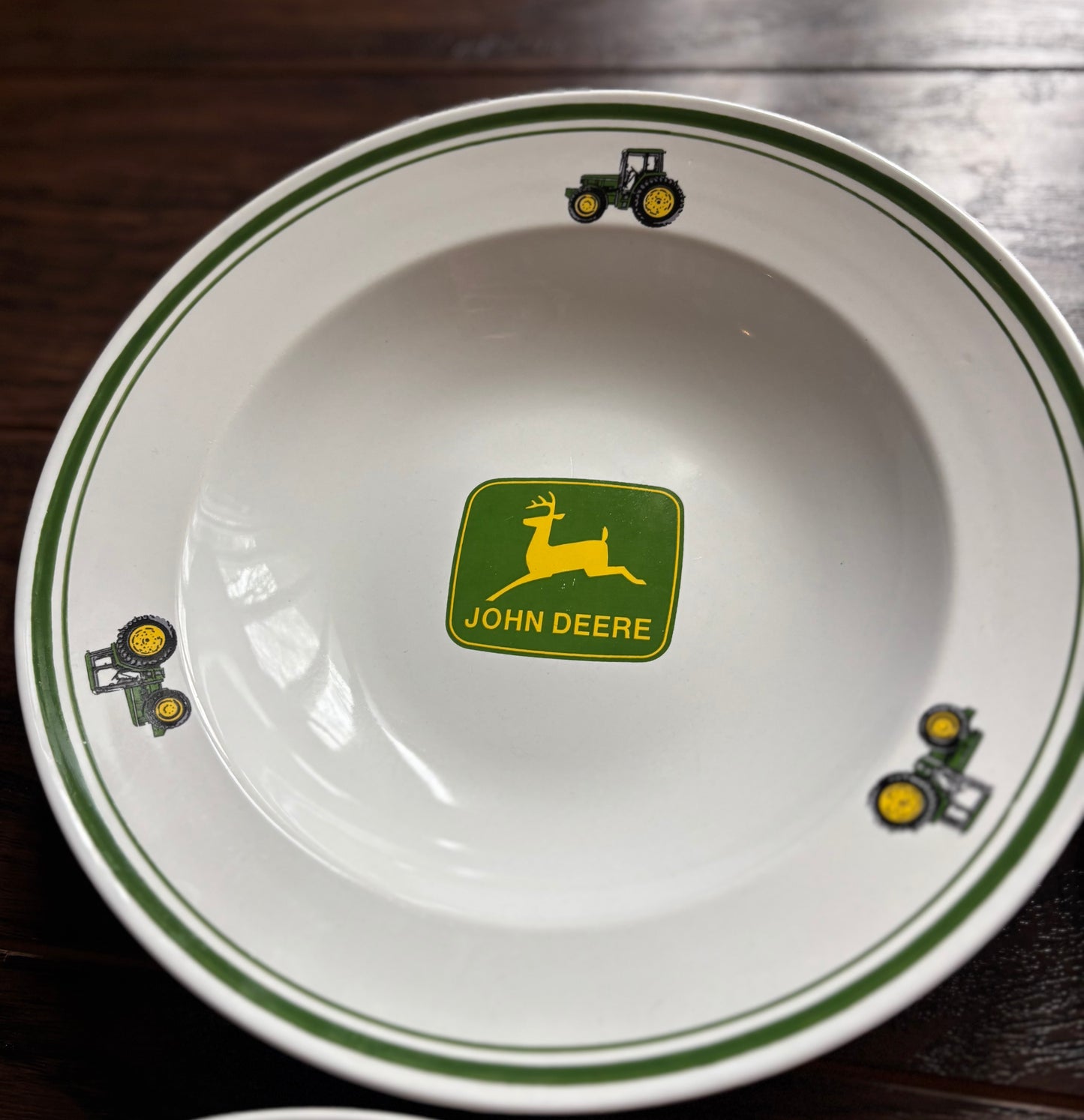 Vintage John Deere Dish Set 11 Pc Gibson Housewares Tractor Plates Bowls Farmhouse Kitchen Collectible Dinnerware