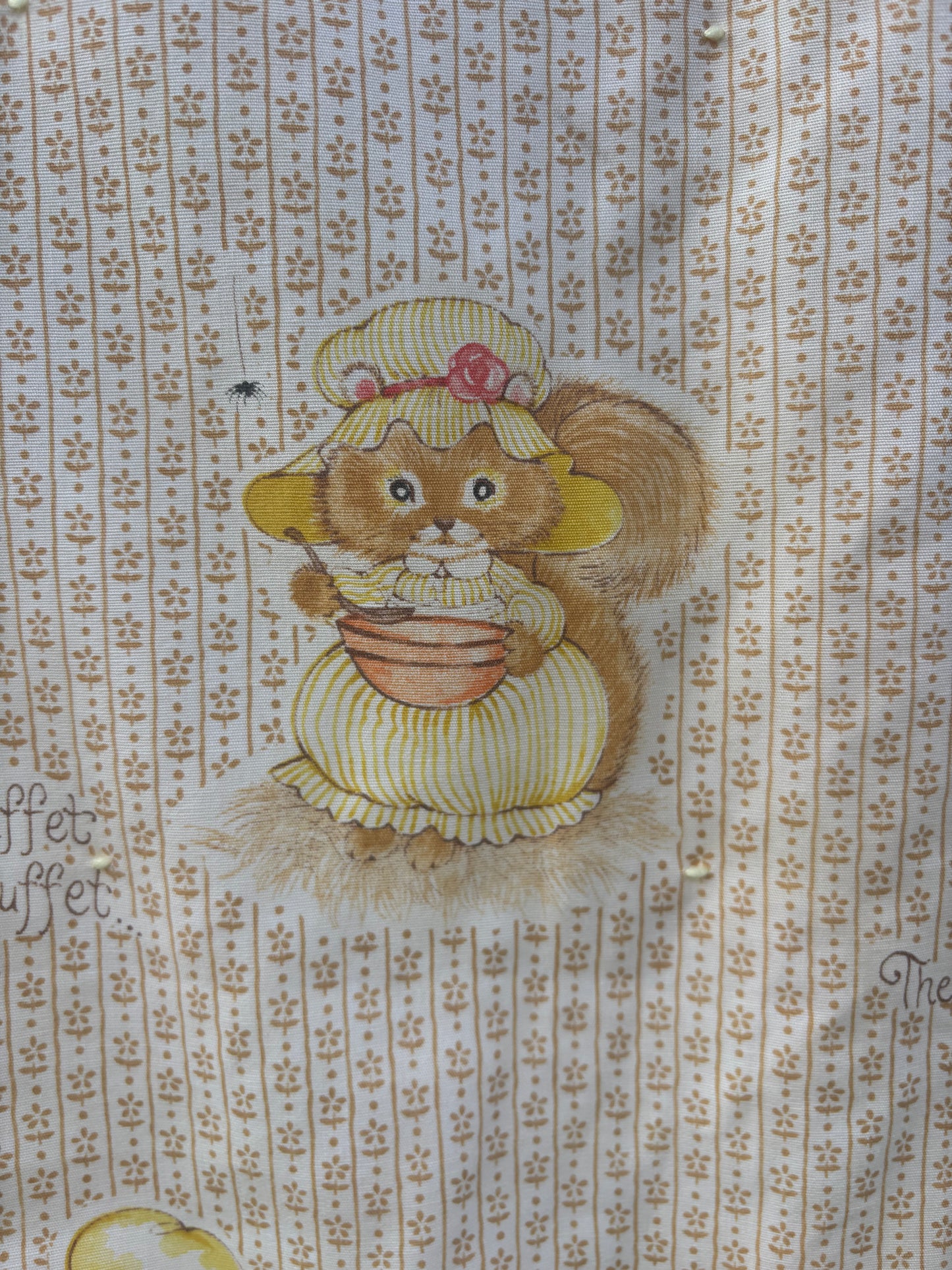 Vintage Handmade Nursery Rhyme Baby Quilt Blanket Mother Goose Yellow Gingham