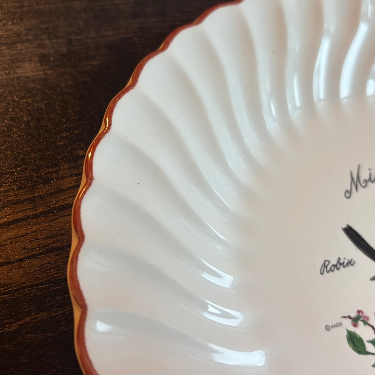 Vintage Michigan Robin and Apple Blossom Souvenir Plate | Mid Century State Bird/Flower | Collectible Wall Display