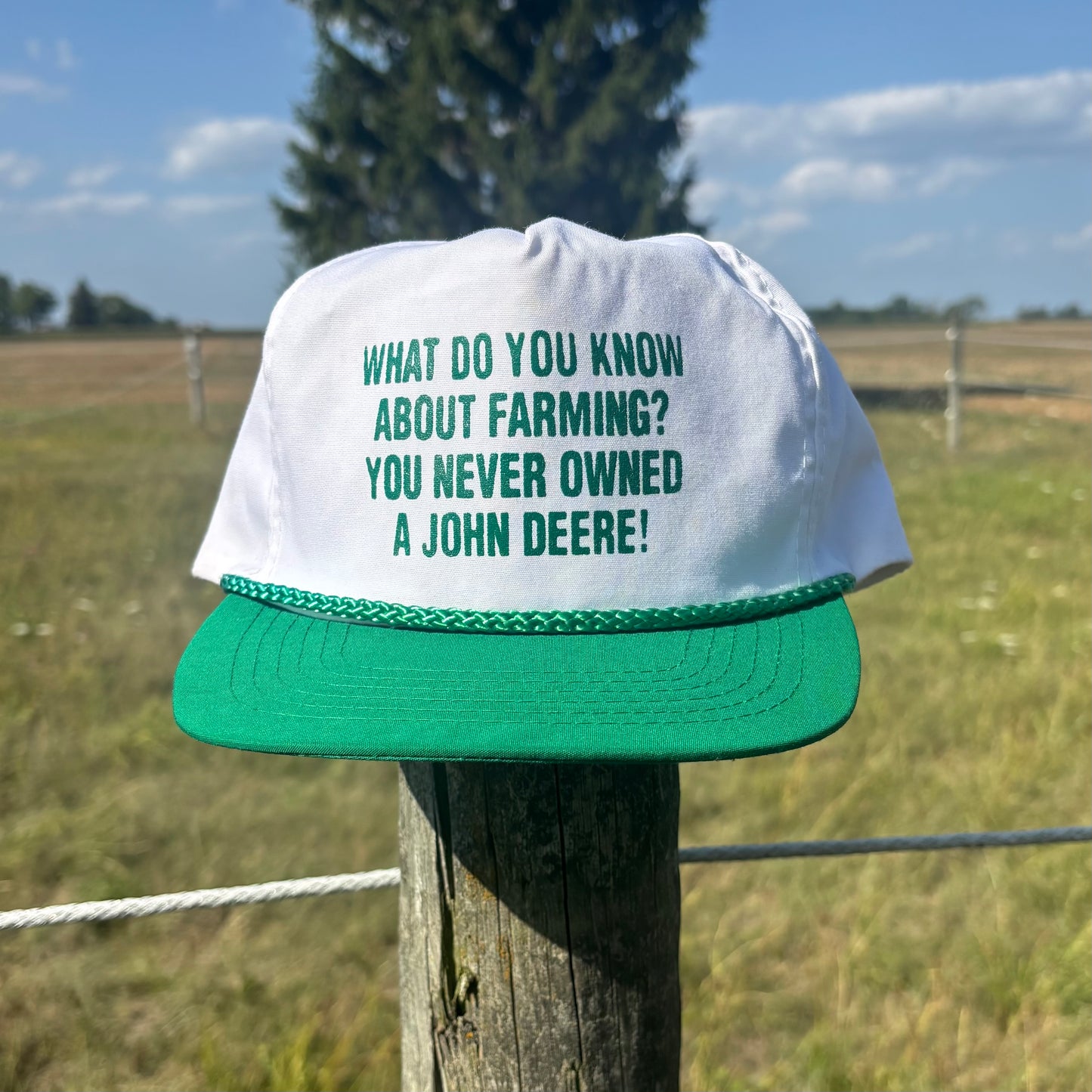 Vintage 1990s What Do Yiu Know About Farming? You Don’t Own A John Deere! Farming Snapback OTTO Hat