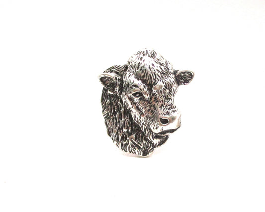 Western Cow Head Cuff Ring