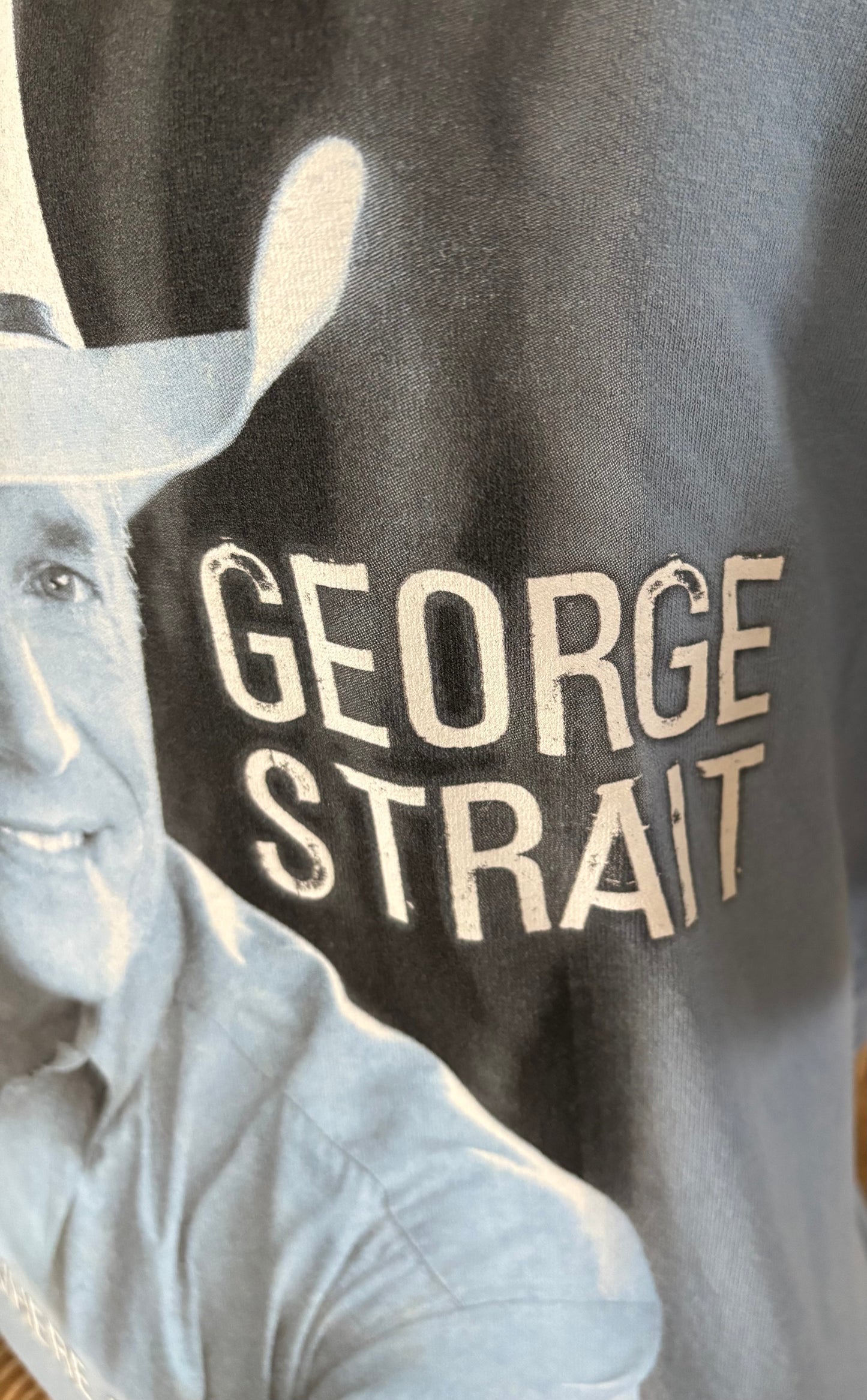 2006 George Strait Somewhere Down in Texas Tour Tee Vintage Country Concert Shirt Blue Graphic Large