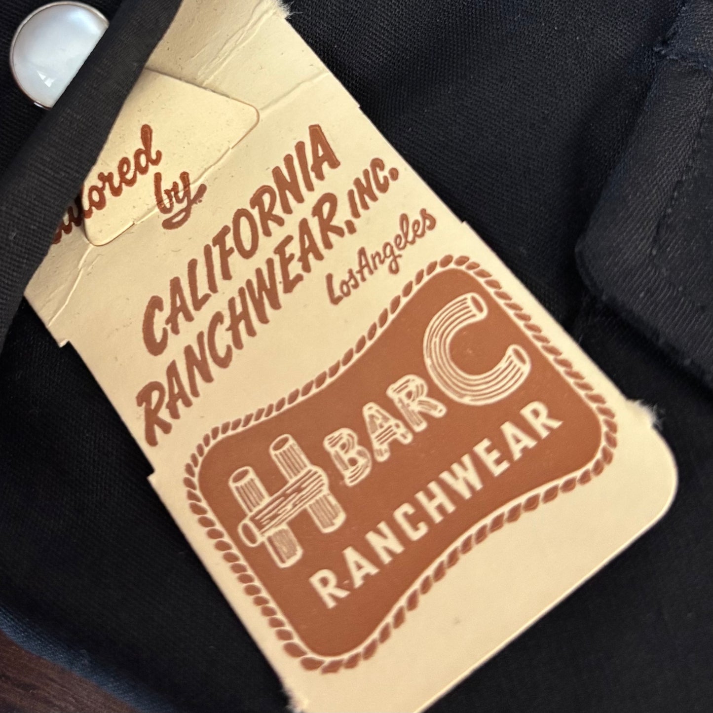 Vintage H Bar C Women’s Western Shirt Deadstock Black Pearl Snap Shirt 1960s Ranchwear California Ranchwear NOS