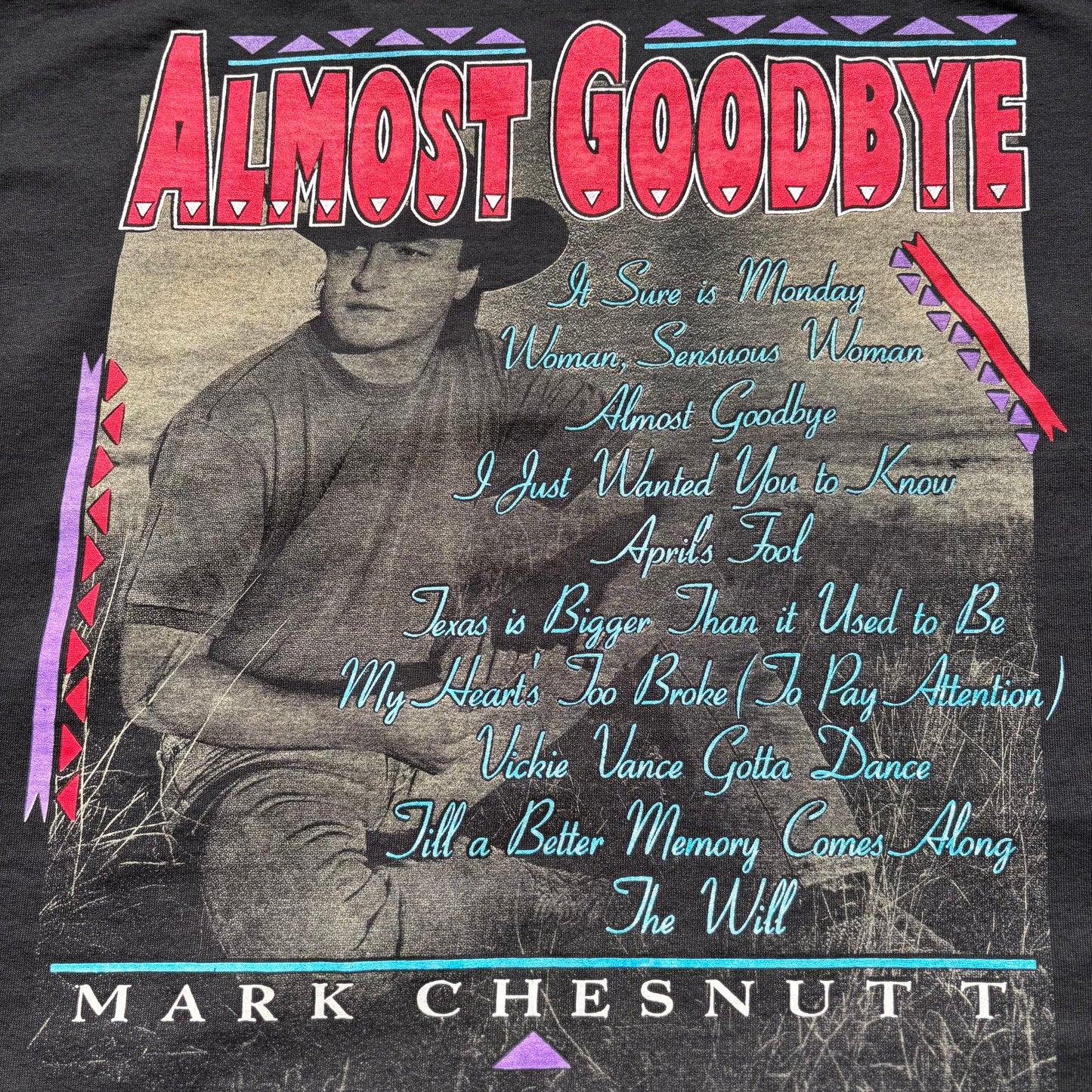 1993 Vintage Western Mark Chesnutt “Almost Goodbye” Country Concert T-Shirt